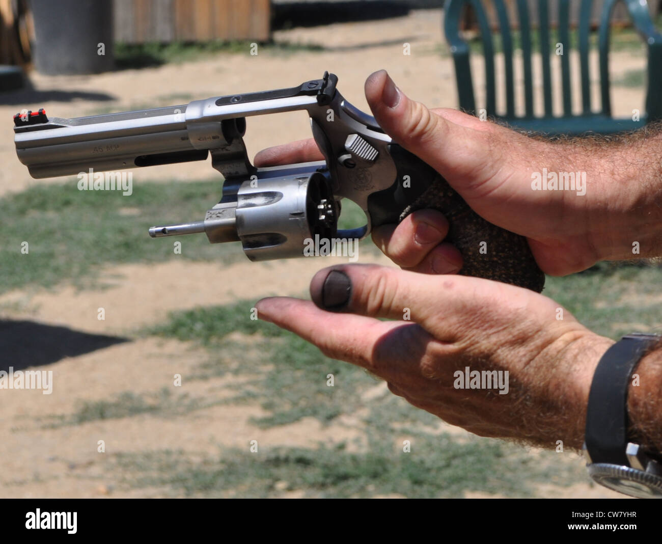 Loading a revolver Stock Photo Alamy