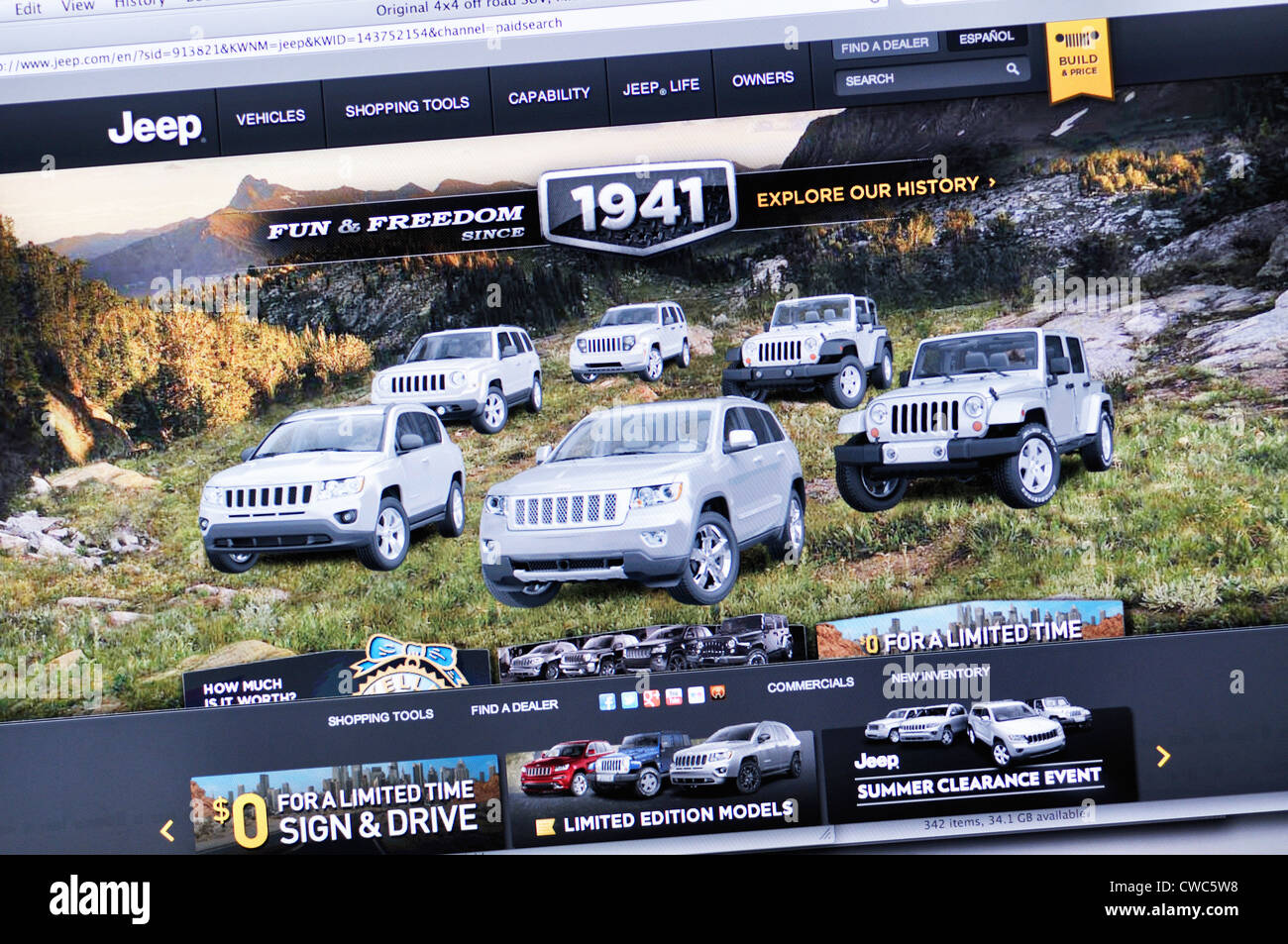 Jeep dealership website Stock Photo Alamy