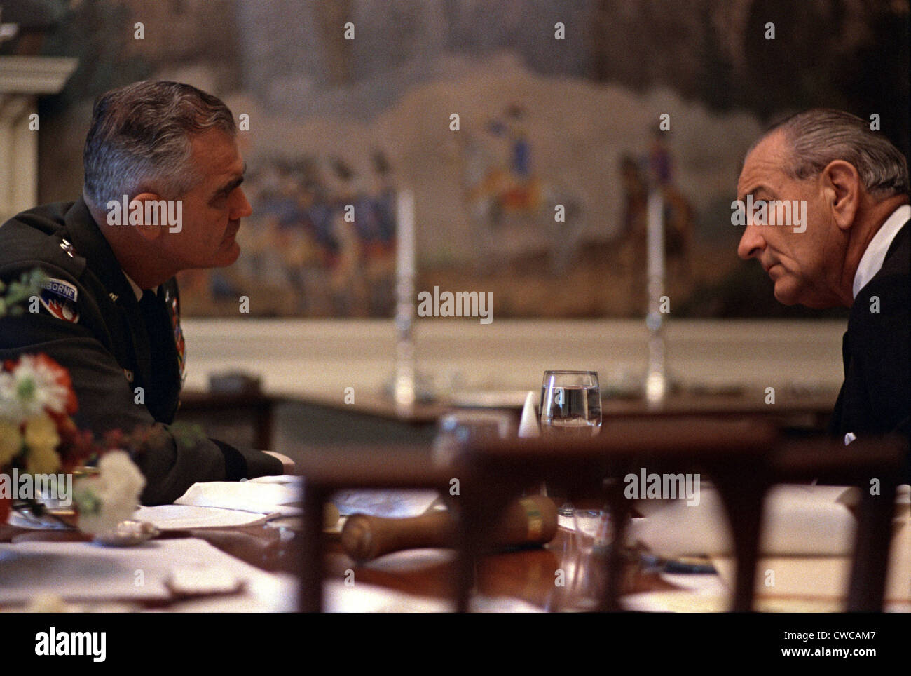 Change of Command in Vietnam. President Lyndon Johnson with General