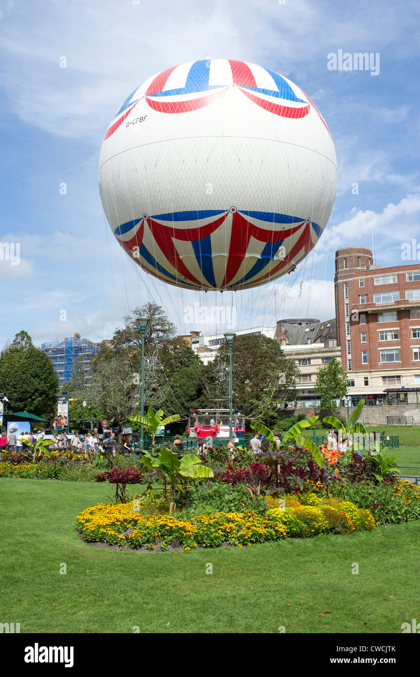 Tethered helium balloon in public park in Bournemouth Stock Photo Alamy