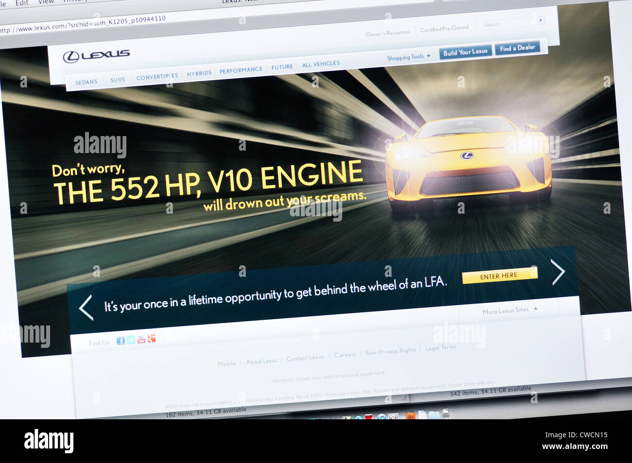 Lexus luxury cars website Stock Photo Alamy