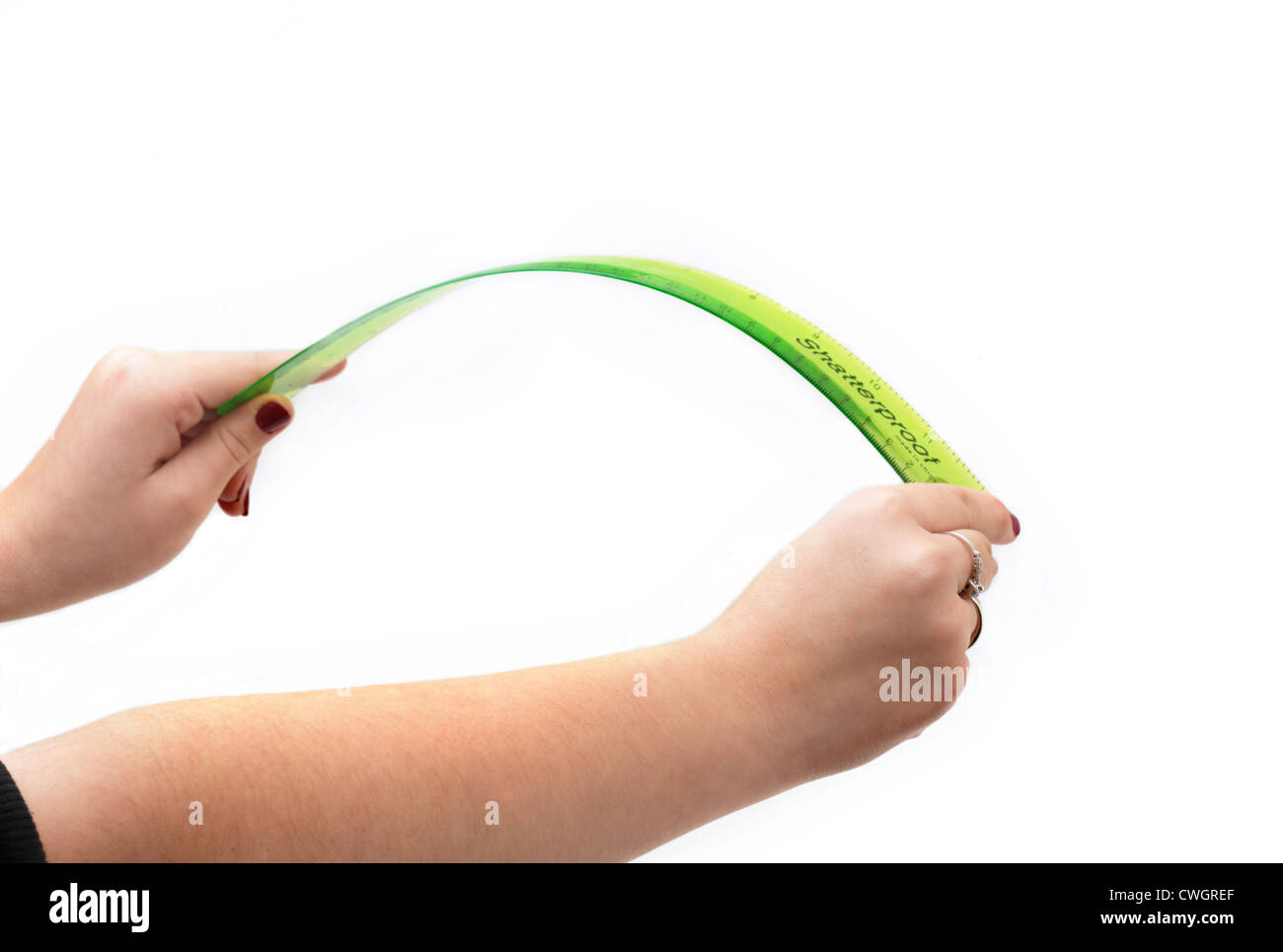 Bending Plastic Ruler Stock Photo Alamy