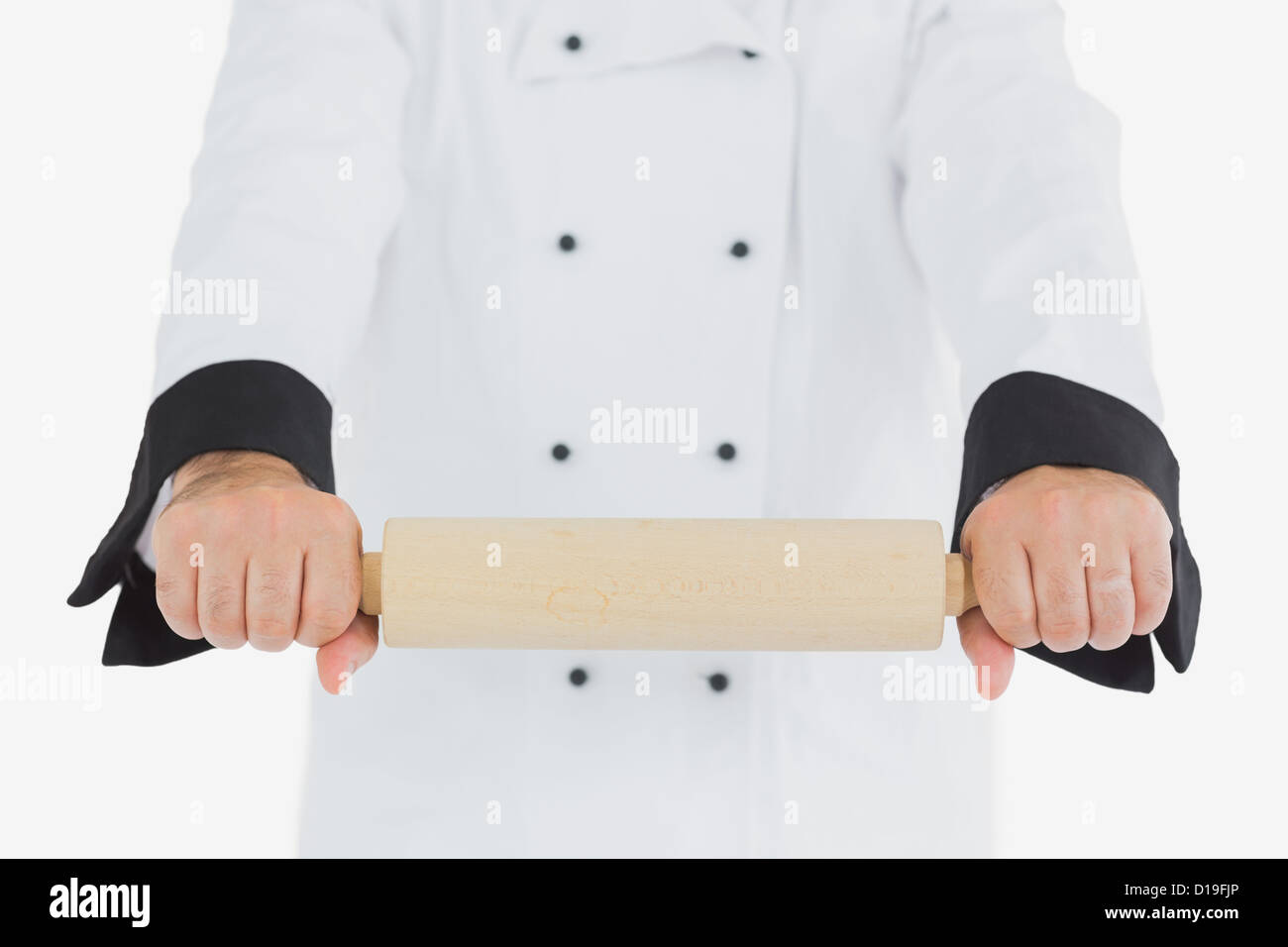 Chef using rolling pin Stock Photo Alamy