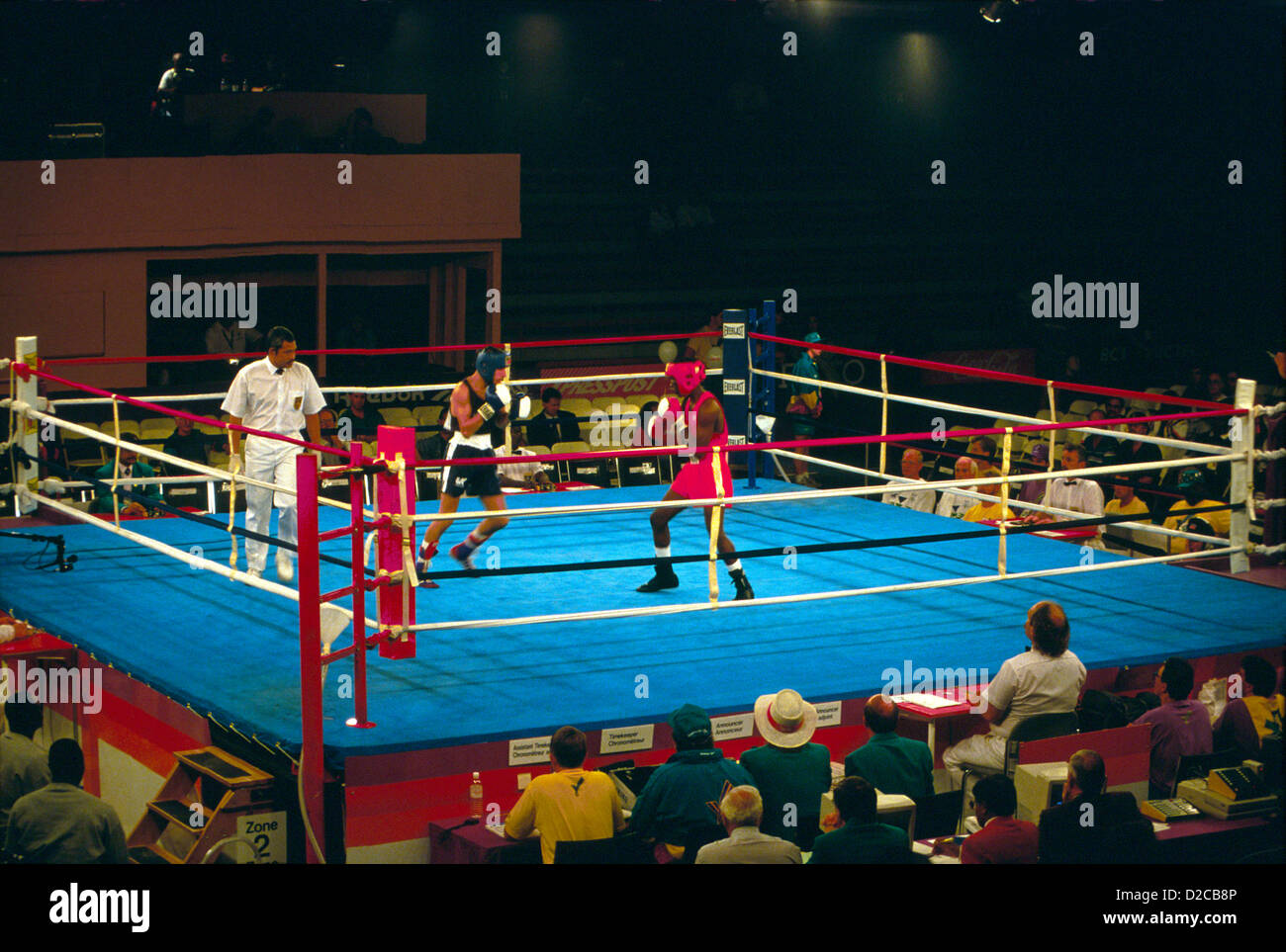 Leisure boxing landscape color boxers boxing match ring hires stock