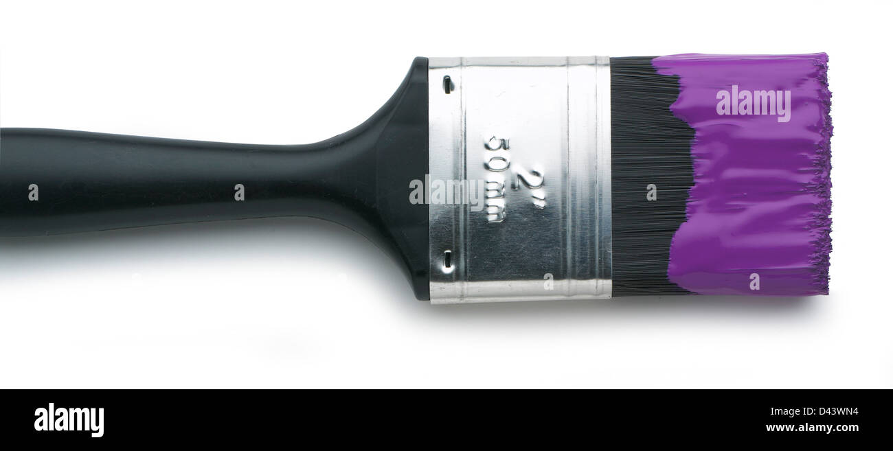 Black and chrome paint brush cut out white background Stock Photo Alamy