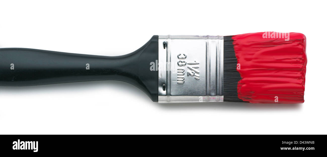 Black and chrome paint brush cut out white background Stock Photo Alamy