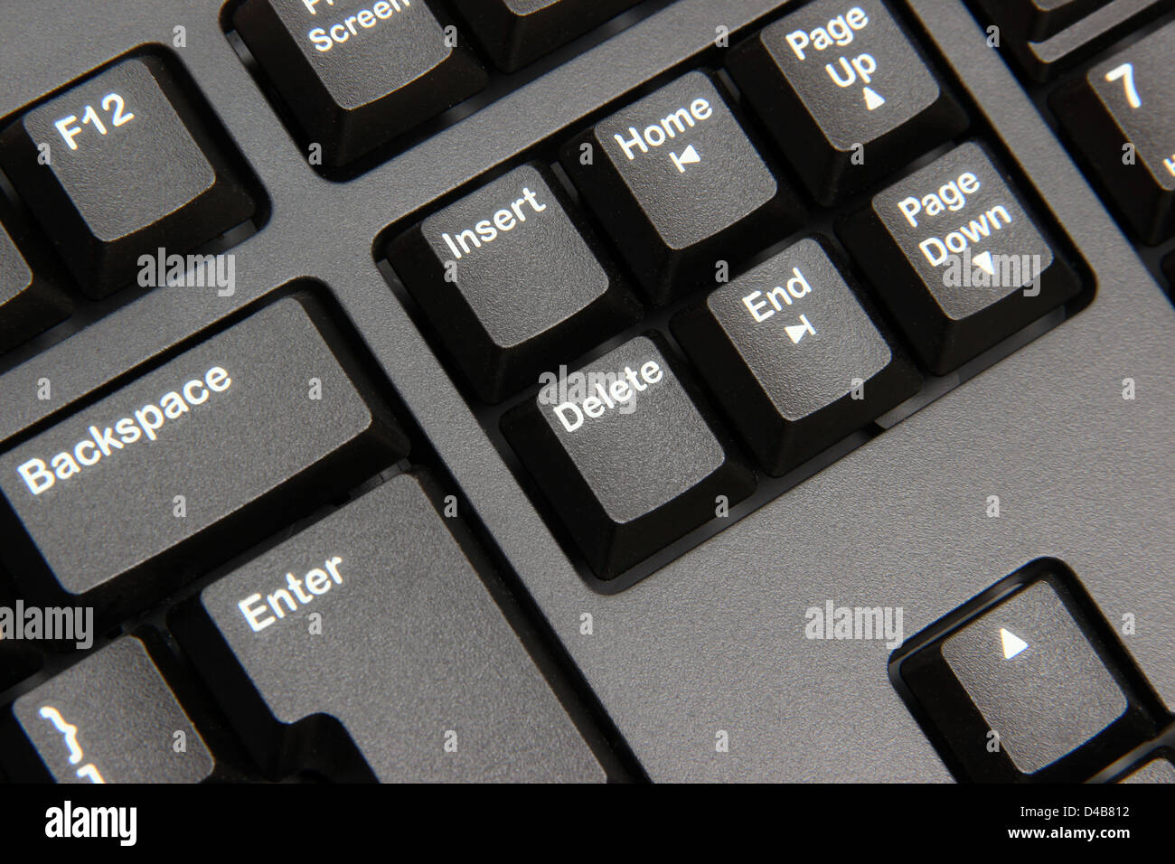 Close up of delete button on computer keyboard Stock Photo Alamy