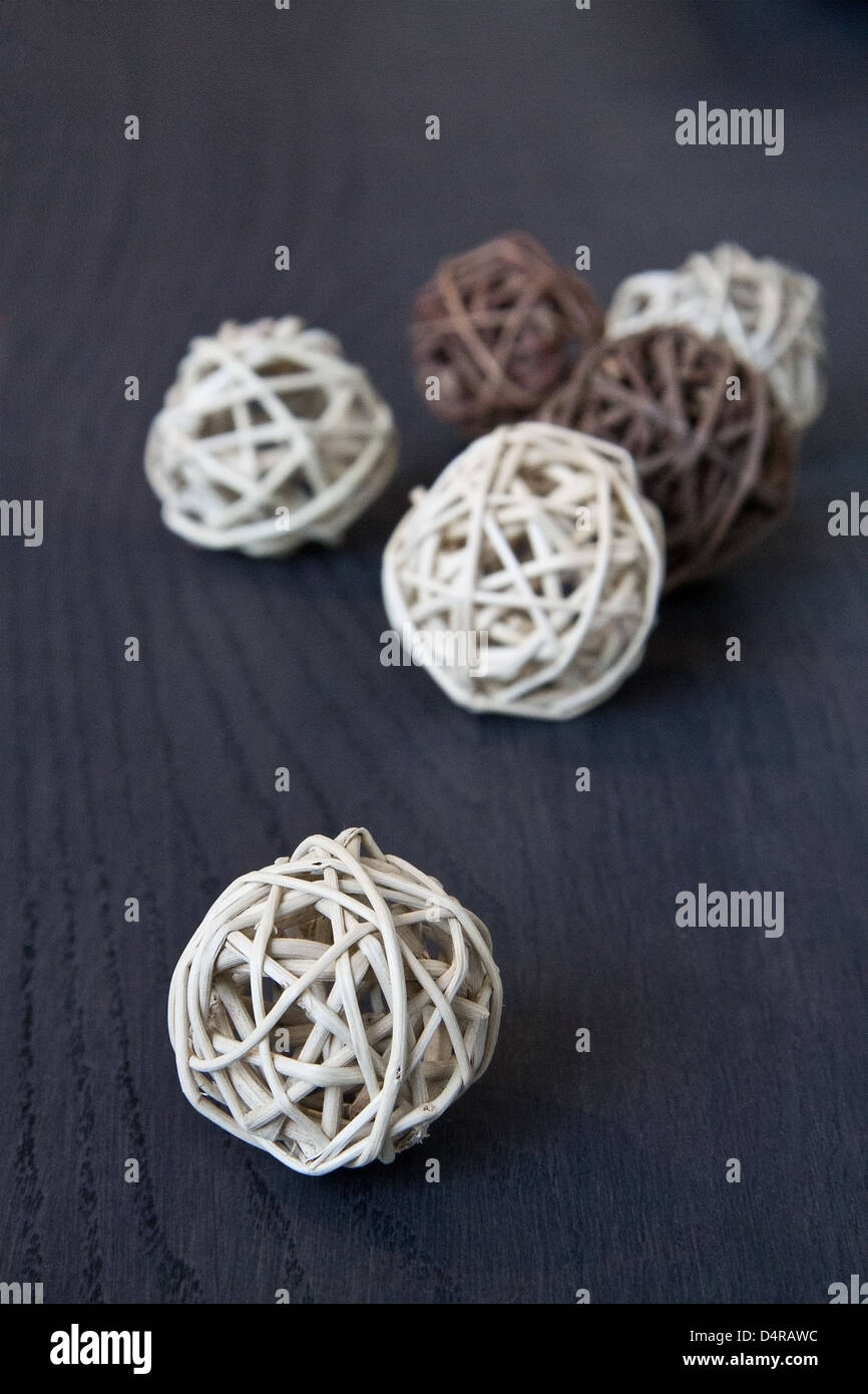Assorted Wicker balls Stock Photo Alamy