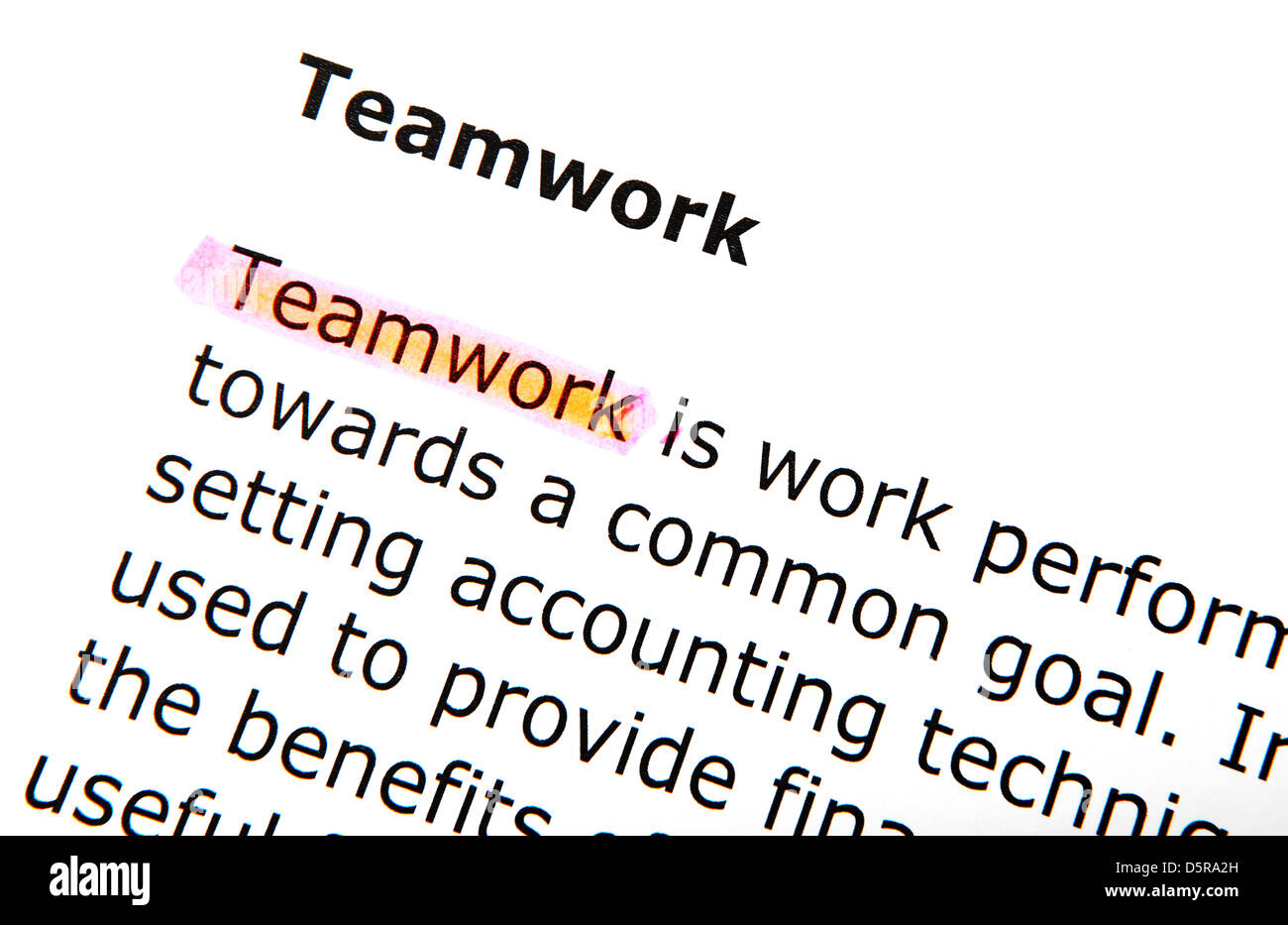 Teamwork dictionary definition hires stock photography and images Alamy