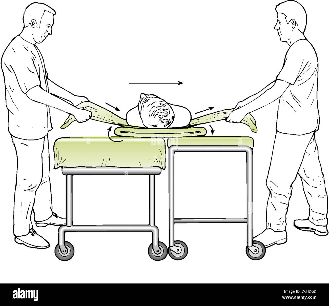 Transferring patient hospital bed hires stock photography and images
