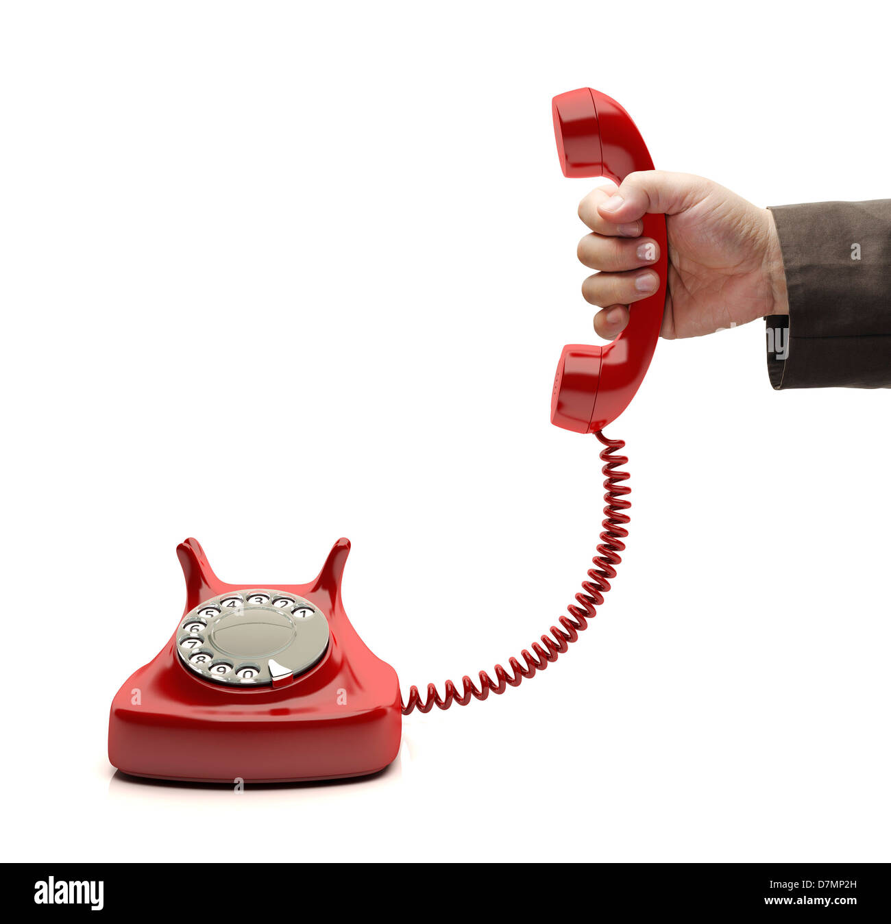 Telephone receiver phone call for help white hires stock photography
