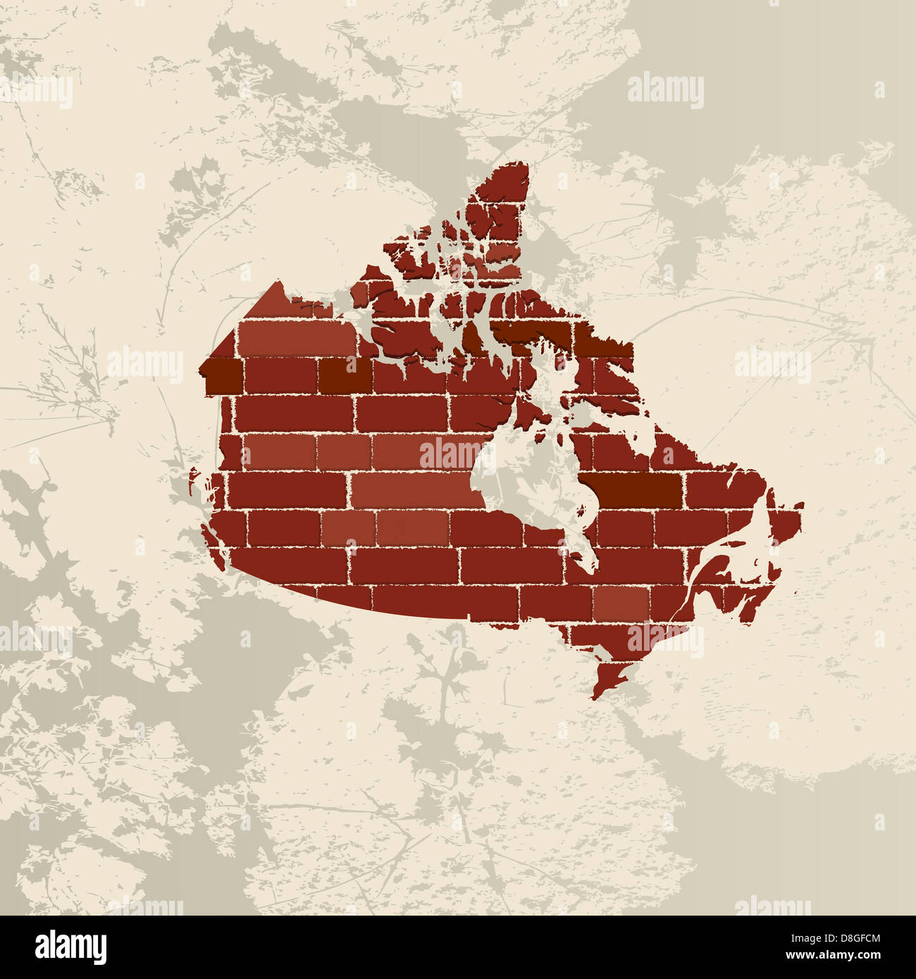 Canada wall map Stock Photo Alamy