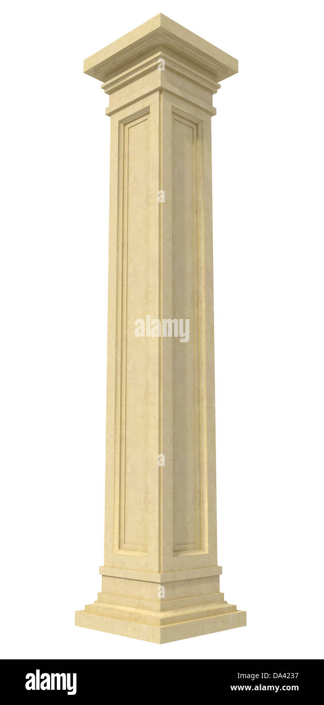 Rectangular stone column isolated on white rendering Stock Photo Alamy