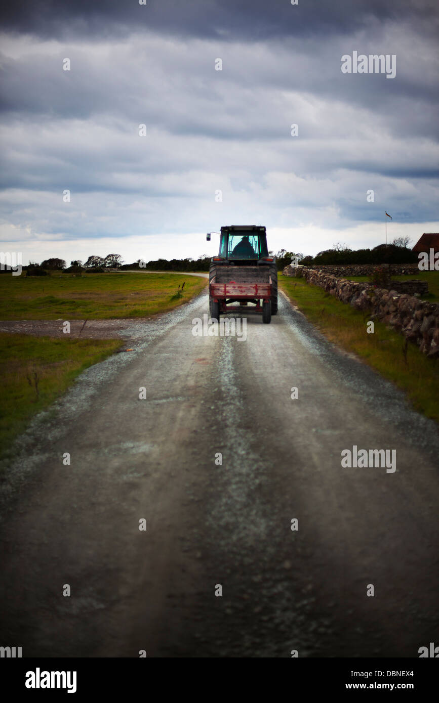 Tractor on road Stock Photo Alamy