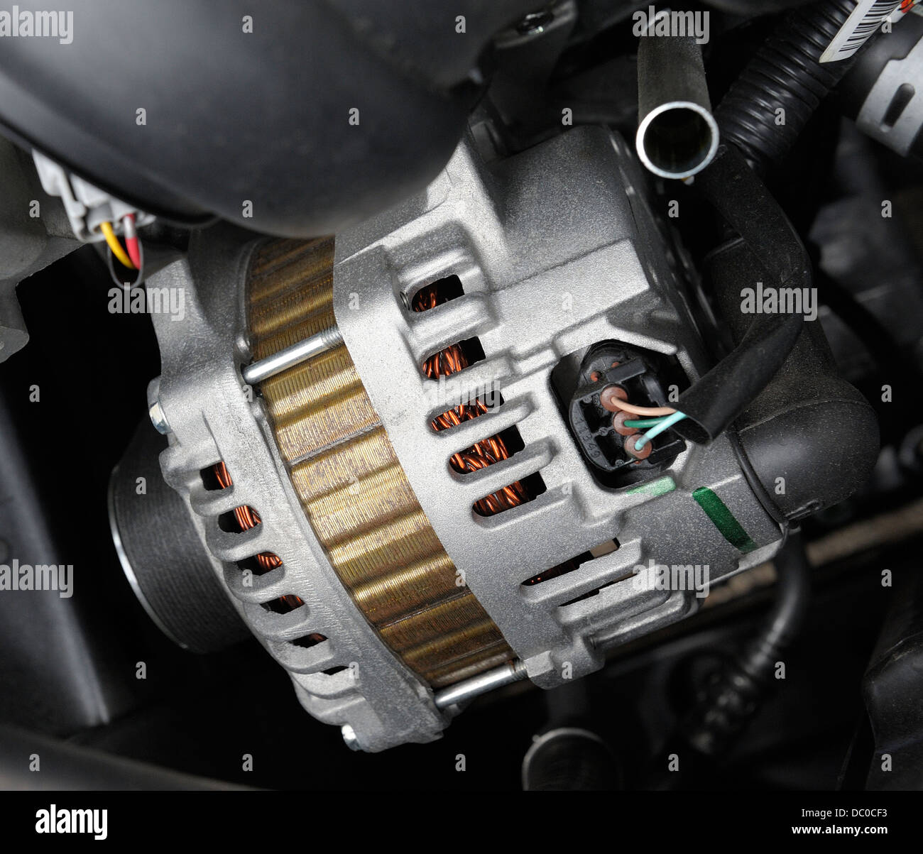 alternator on a Car engine Stock Photo Alamy