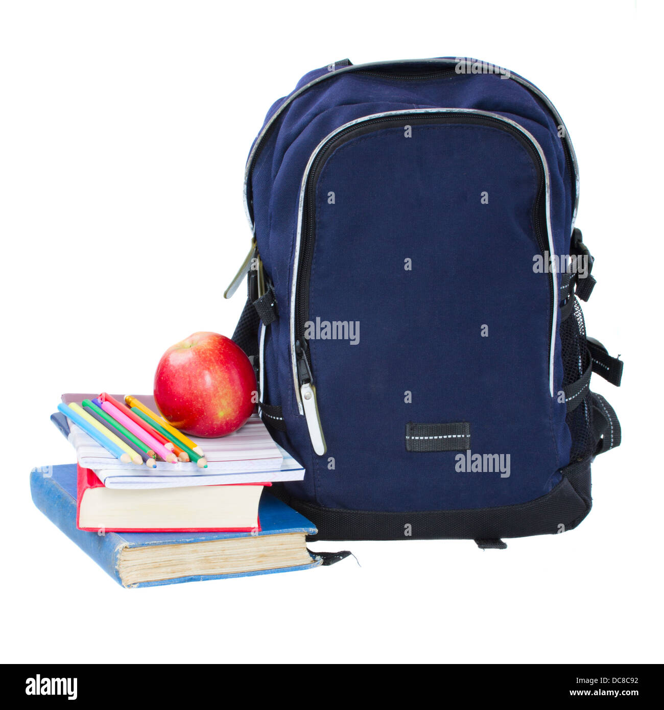 blue school backpack Stock Photo Alamy