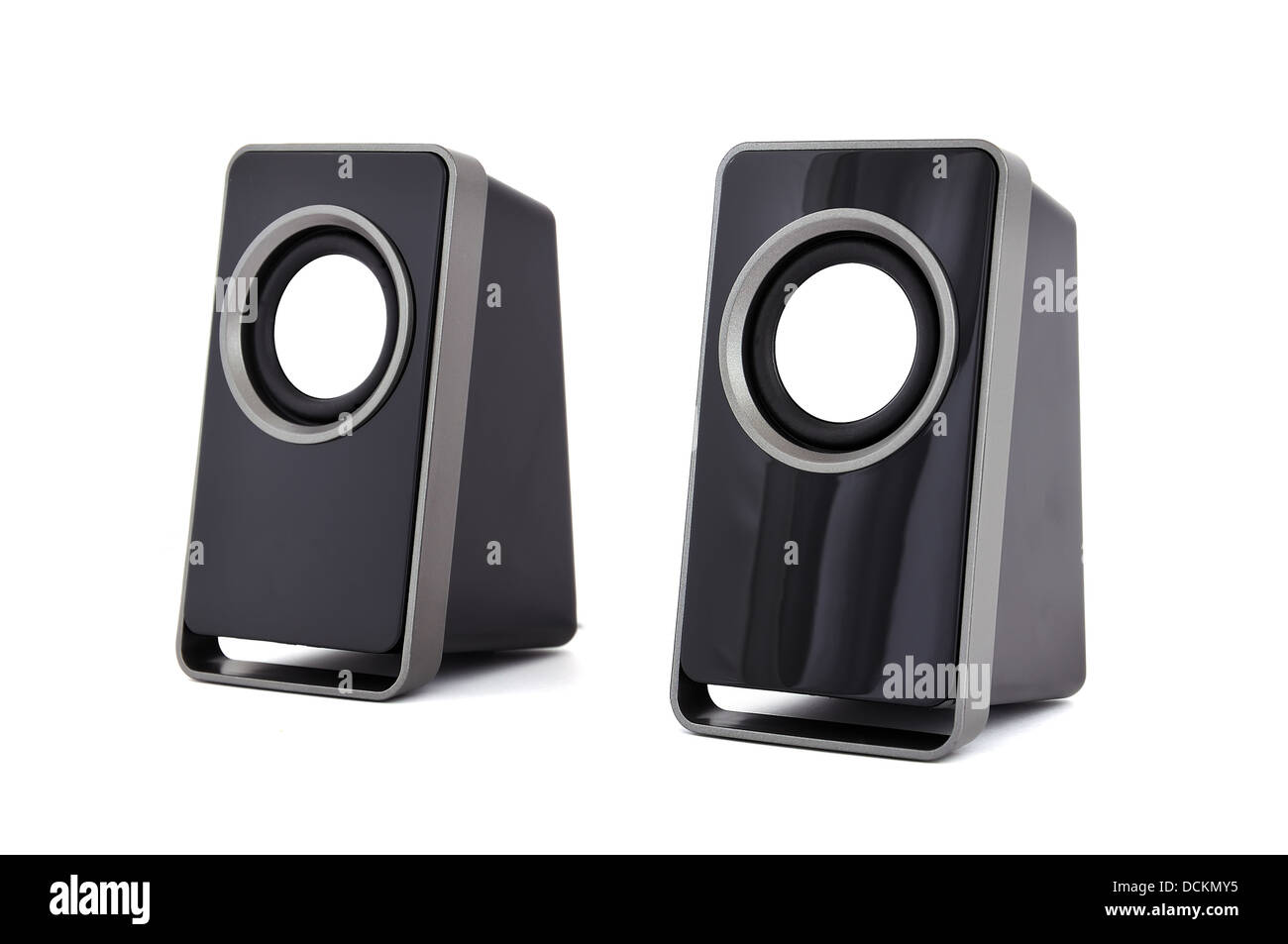 two computer speakers Stock Photo Alamy