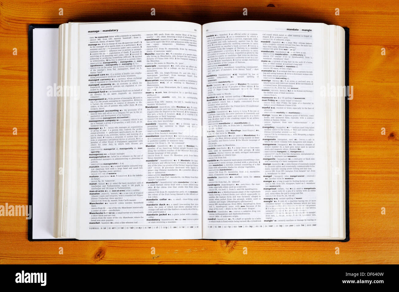 Pages from a dictionary Stock Photo - Alamy