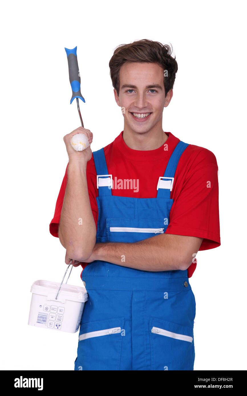 craftsman painter posing Stock Photo Alamy