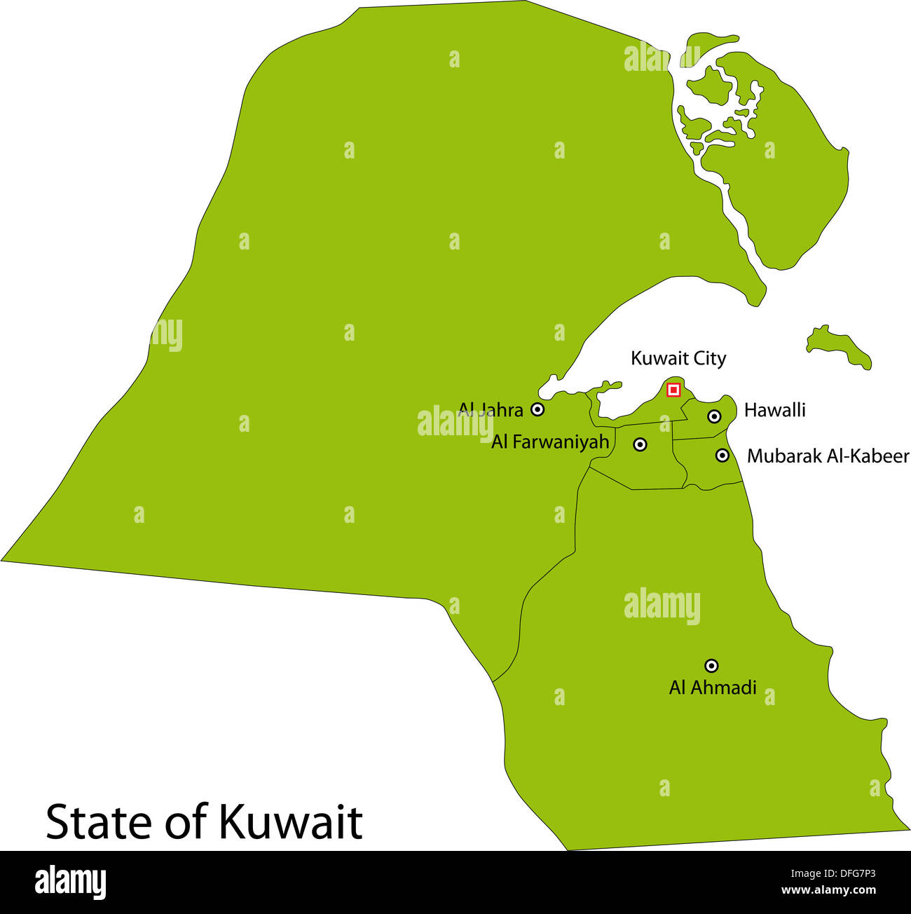 Green Kuwait map Stock Photo Alamy