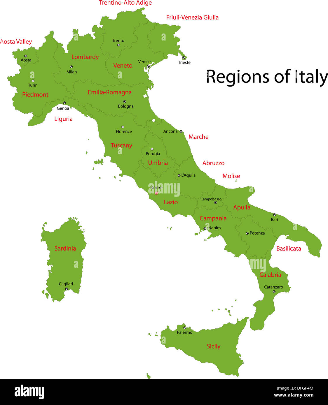 Green Italy map Stock Photo Alamy
