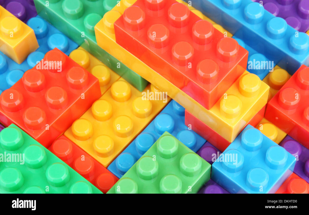 Plastic Building Blocks Stock Photo Alamy