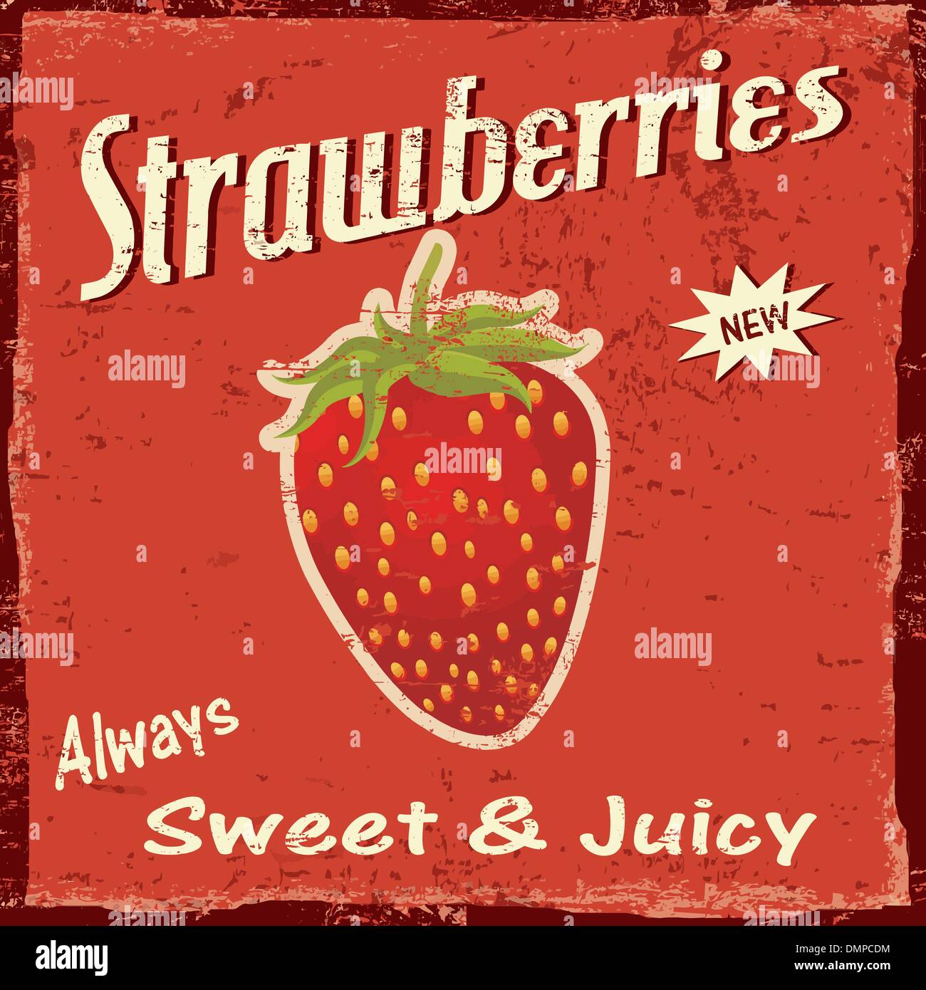 Strawberry vintage poster Stock Vector Image & Art Alamy