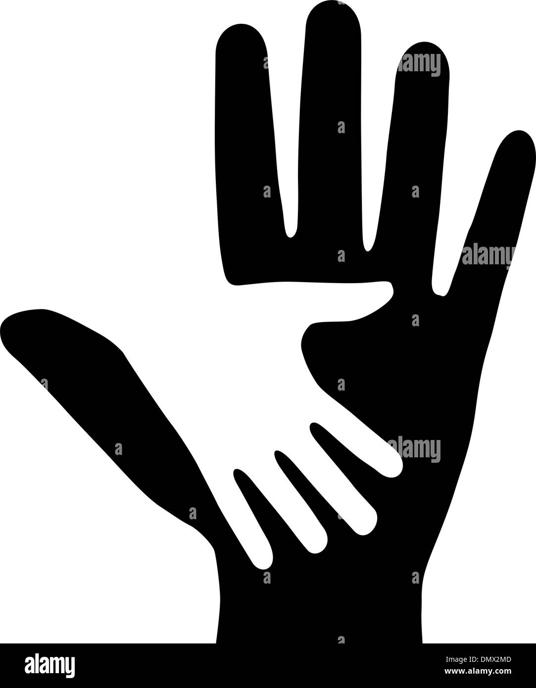 Big hands small hands Stock Vector Images Alamy