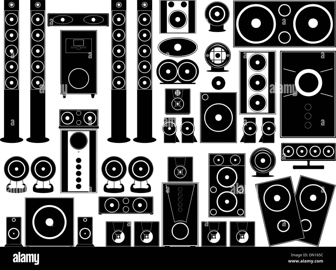 Black speakers Stock Vector Images Alamy