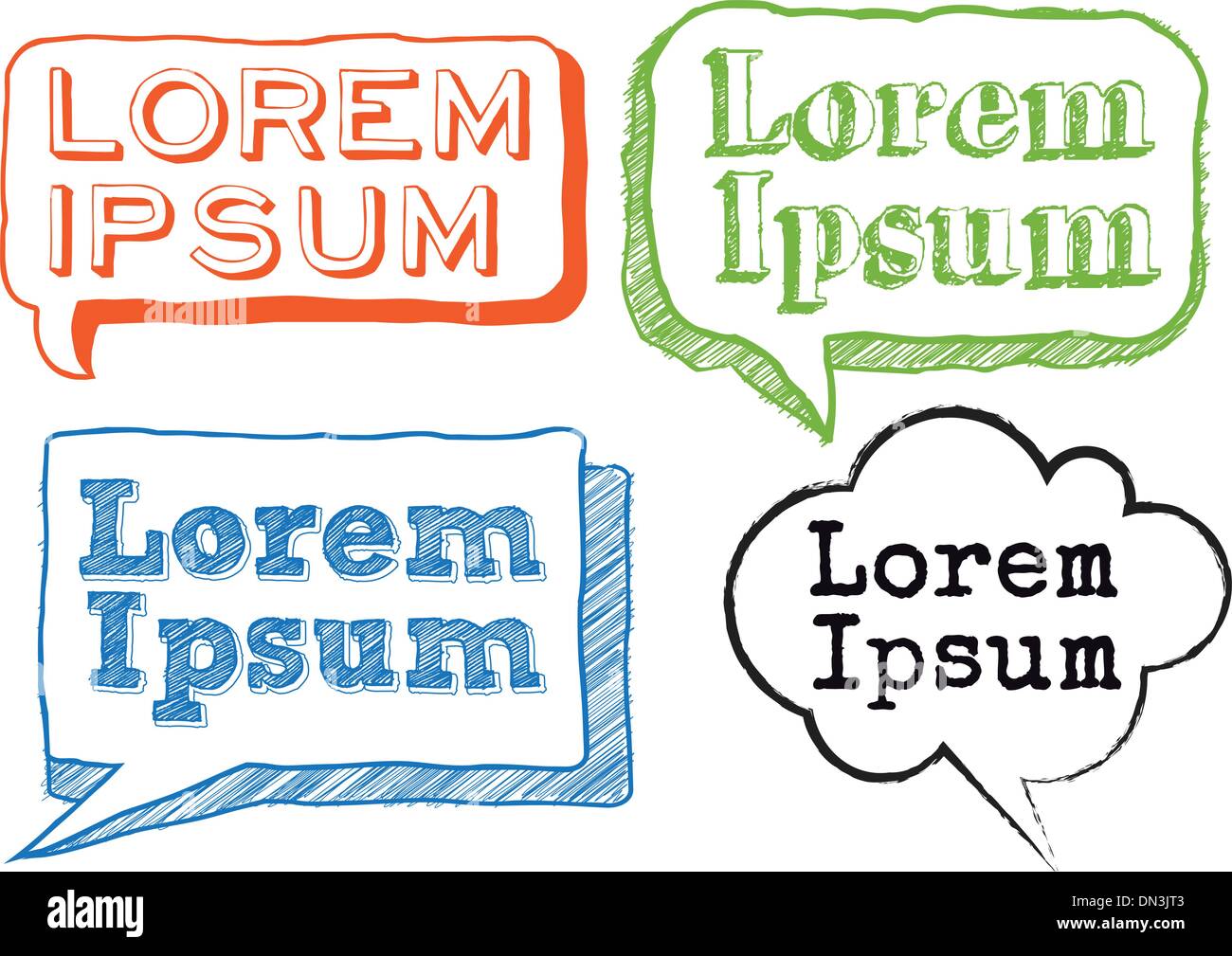 handwritten text in scribble frames, vector set Stock Vector Image & Art Alamy