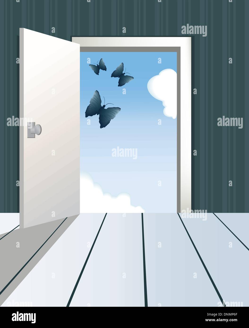 Blue butterfly house Stock Vector Images Alamy