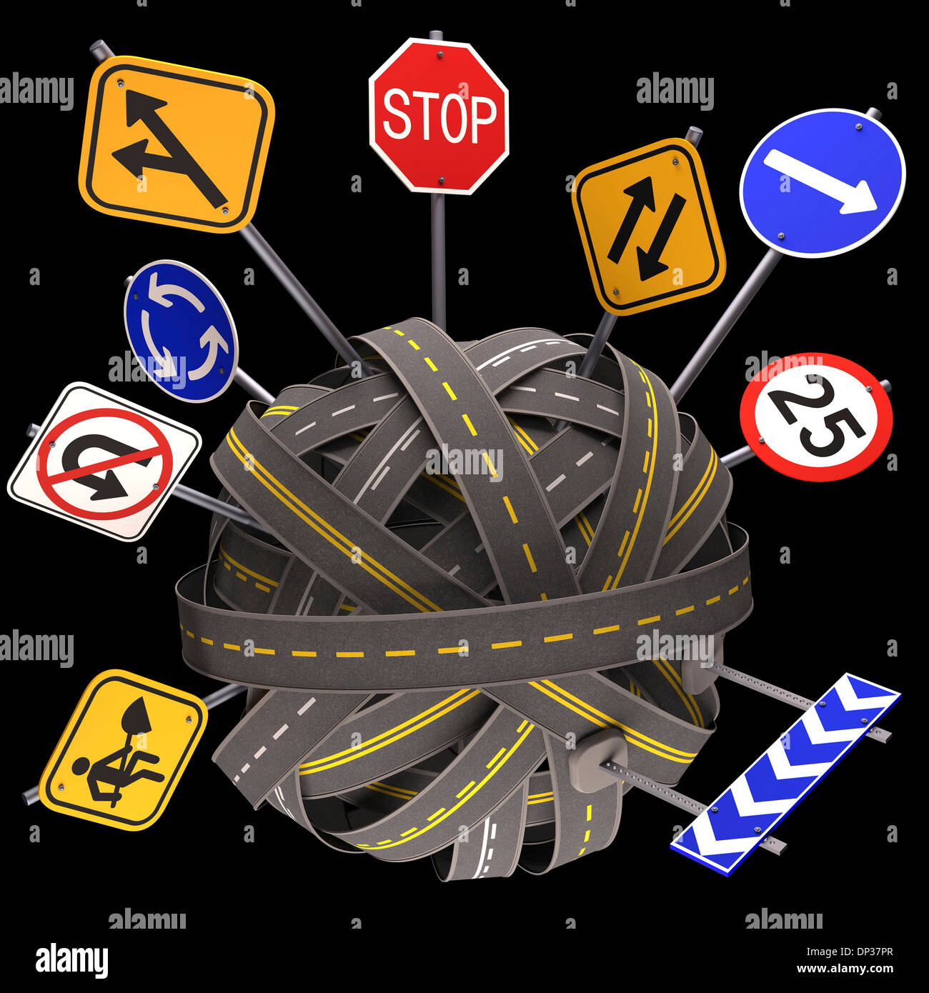 Road signs, artwork Stock Photo Alamy