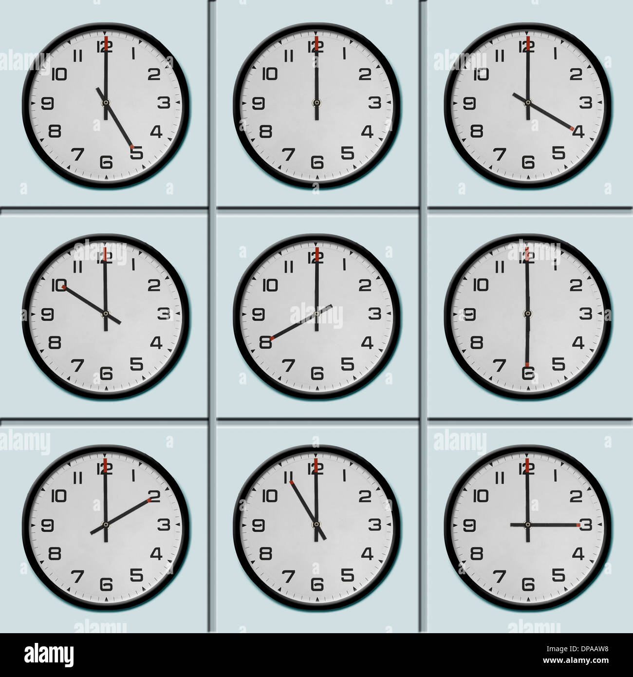 Clocks with different time zone Stock Photo 65381604 Alamy