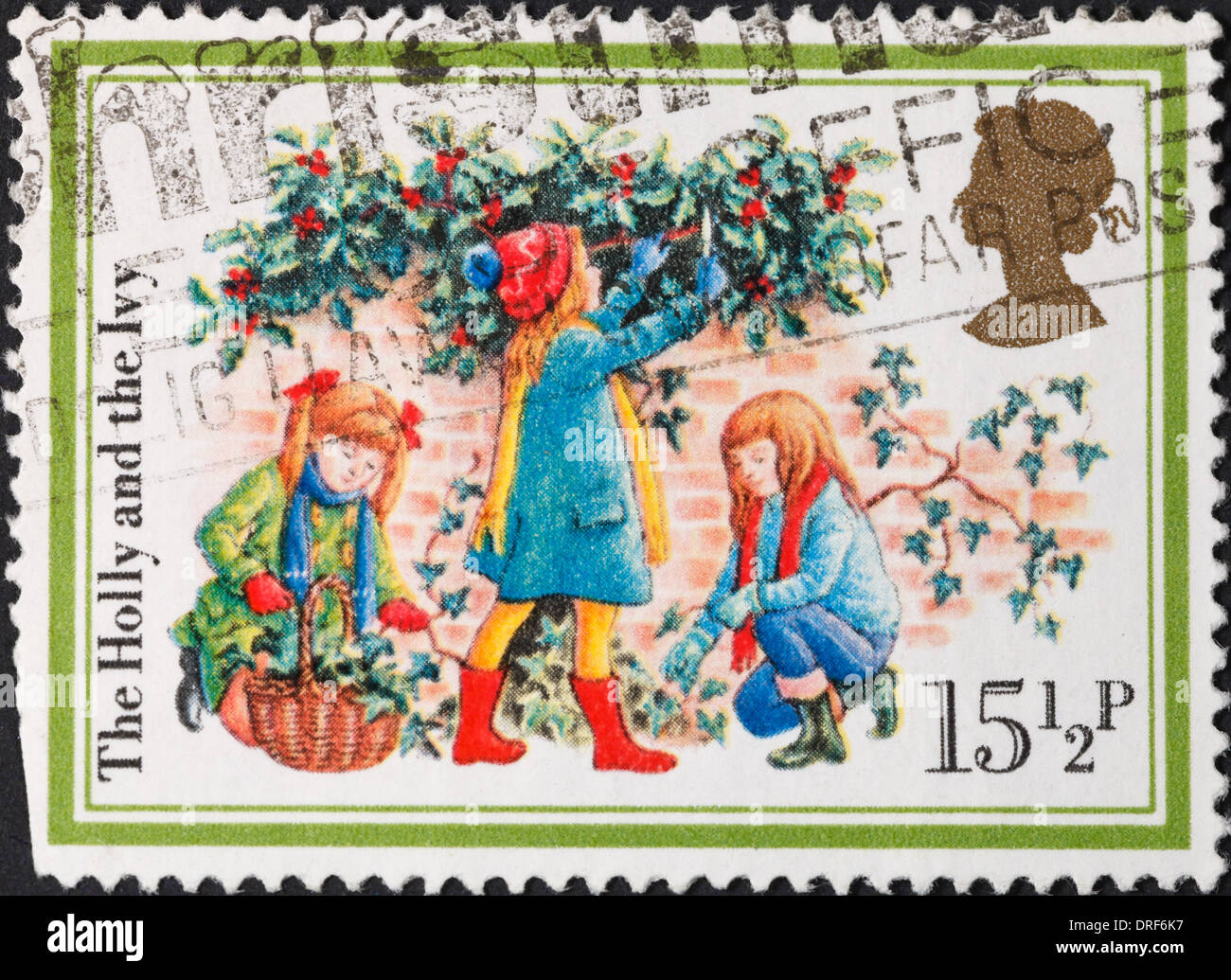 Vintage Christmas Stamp England Stock Photos & Vintage Christmas Stamp