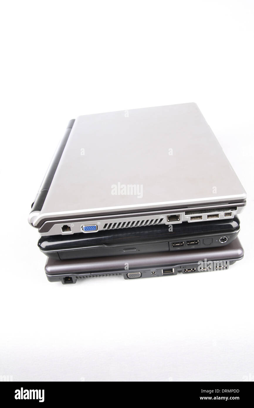 stack of laptop computers Stock Photo Alamy