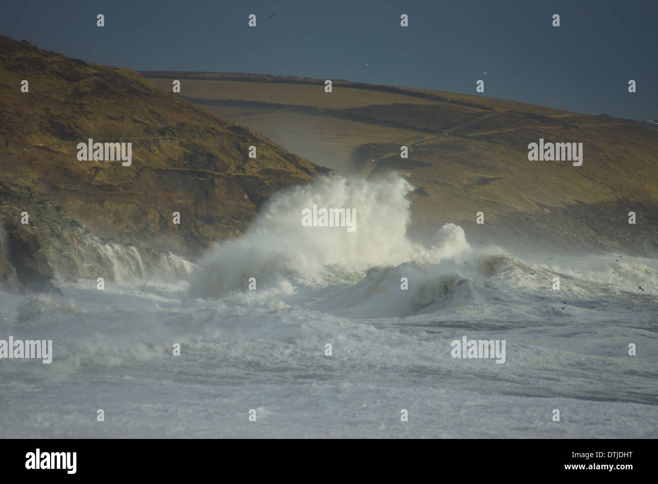 Cornwall storms Feb 2014 Stock Photo Alamy