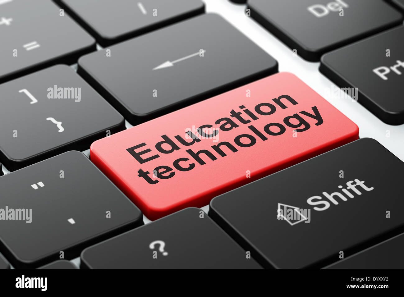 Education concept Education Technology on computer keyboard background