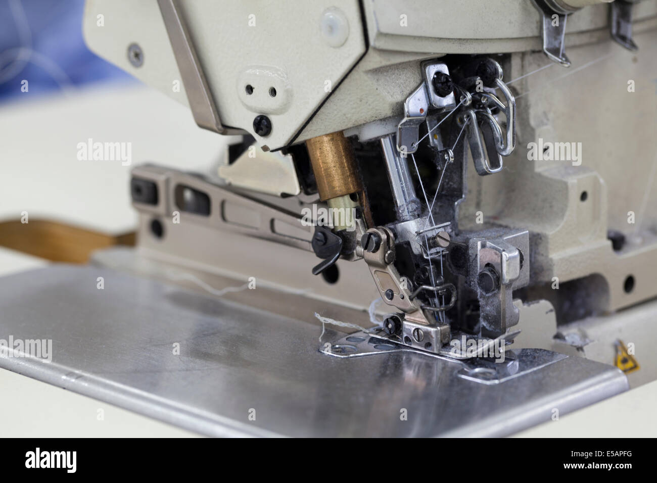 industry sewing machine with multiple threads Stock Photo Alamy