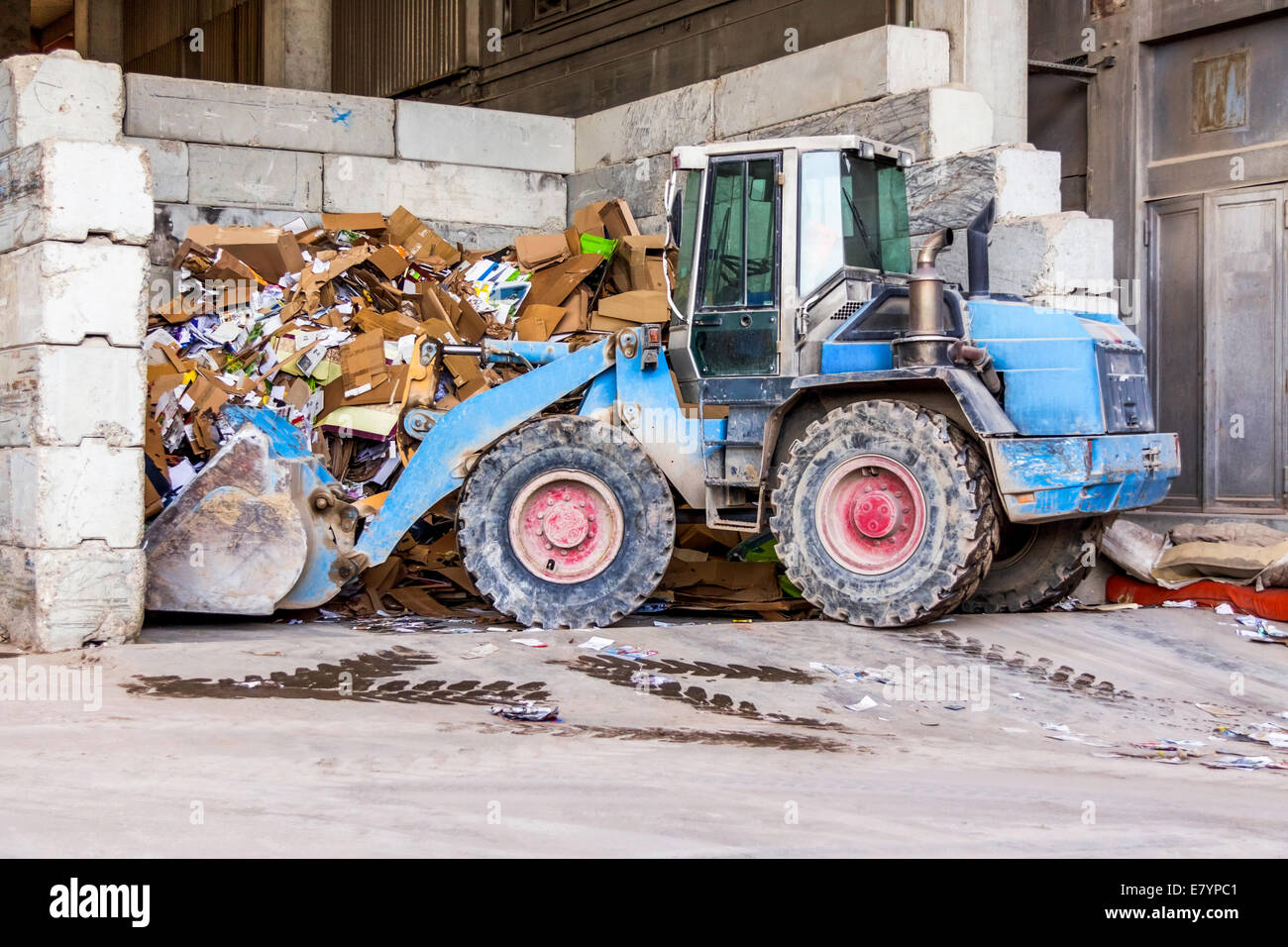 Rows of empty garbage tips stacked ready for use in collecting and