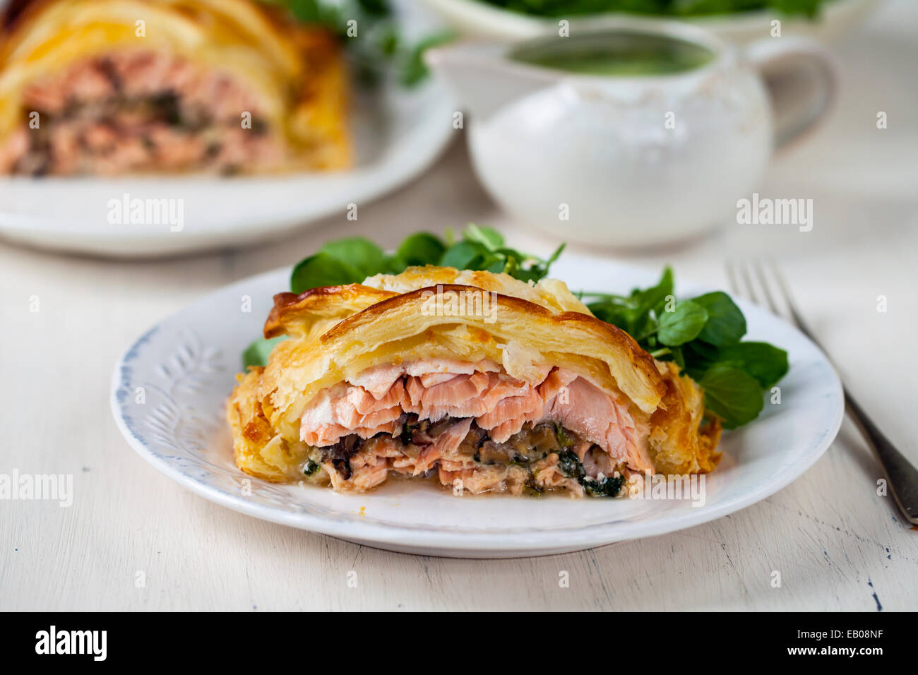 Salmon en croute Stock Photo Alamy