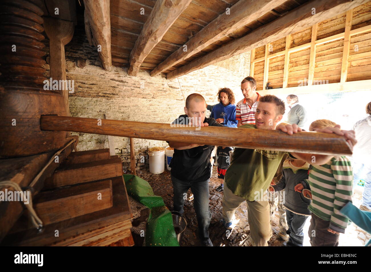 Making cider in Devon UK Stock Photo Alamy