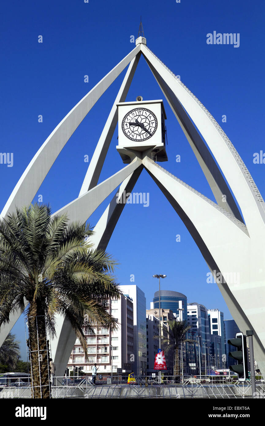 Dubai Clock Tower Stock Photo Alamy