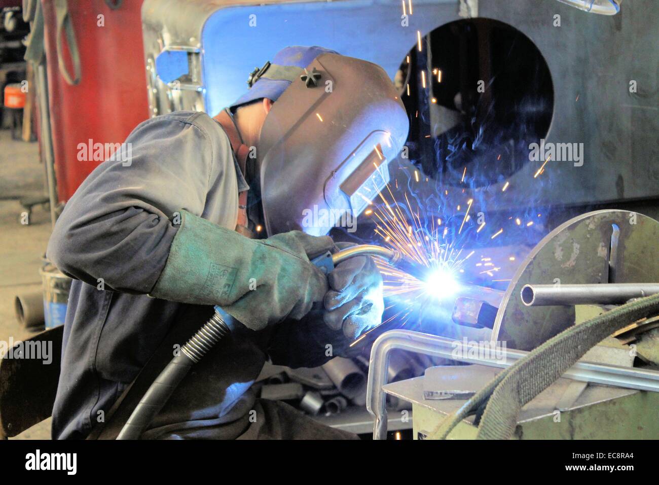 welding with migmag method Stock Photo Alamy