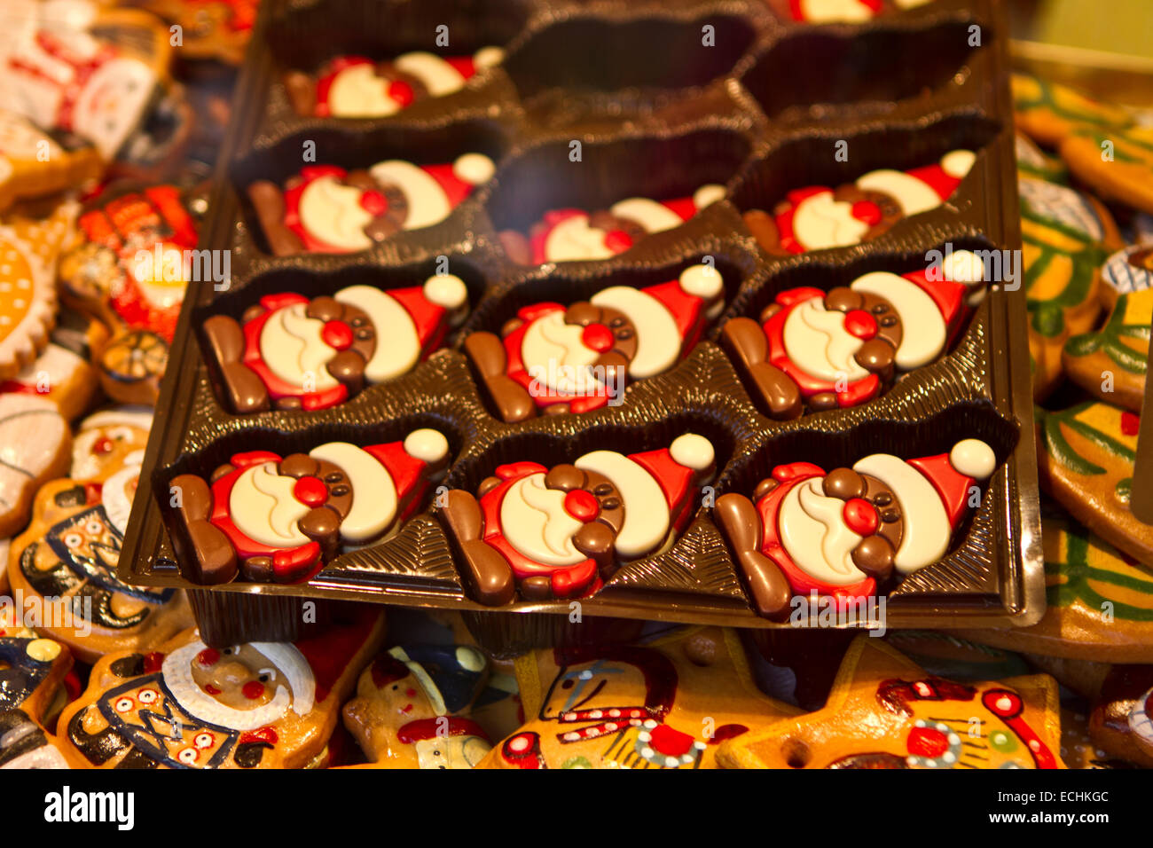 Santa Chocolates Stock Photo Alamy