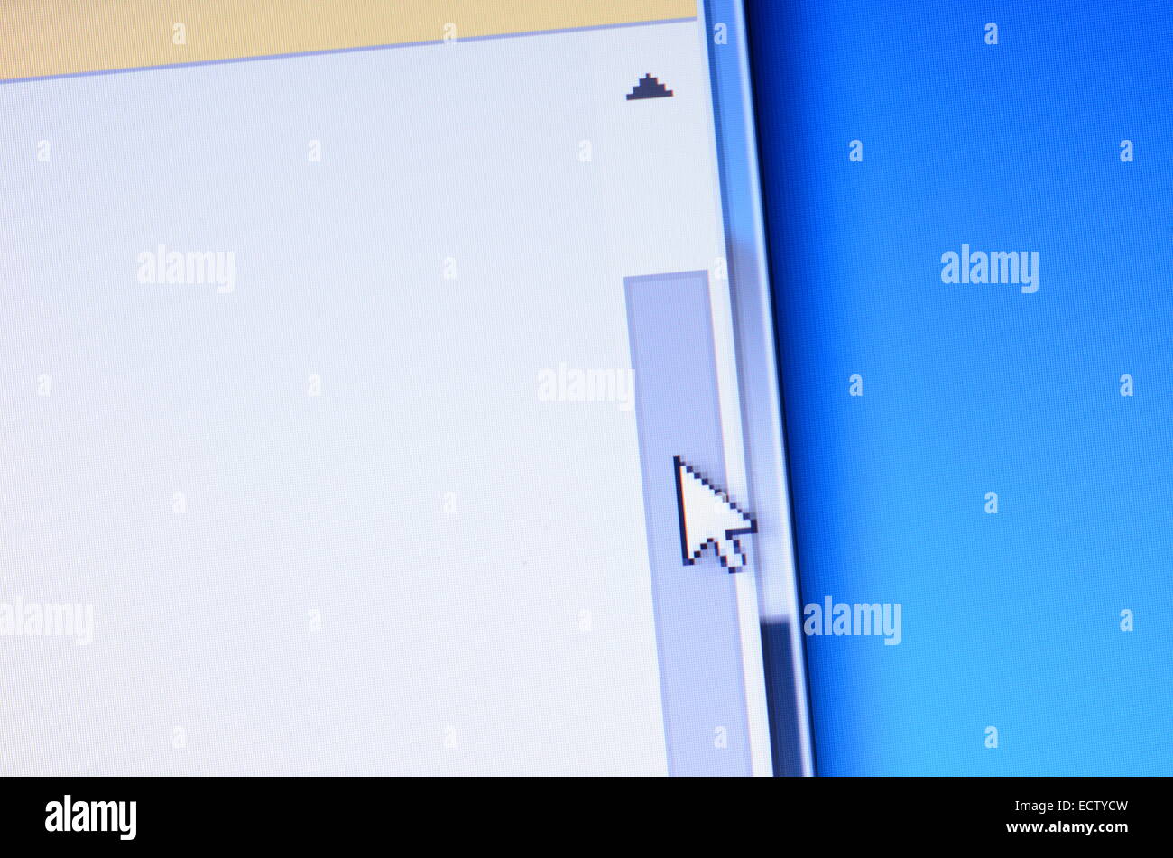 Cursor on scroll bar scrollbar Stock Photo Alamy