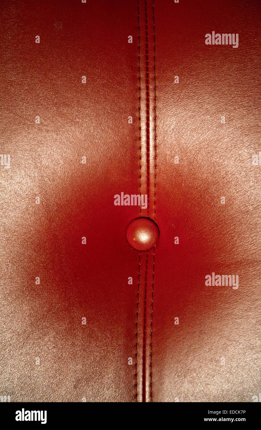 Red Leather Couch Button Stock Photo Alamy