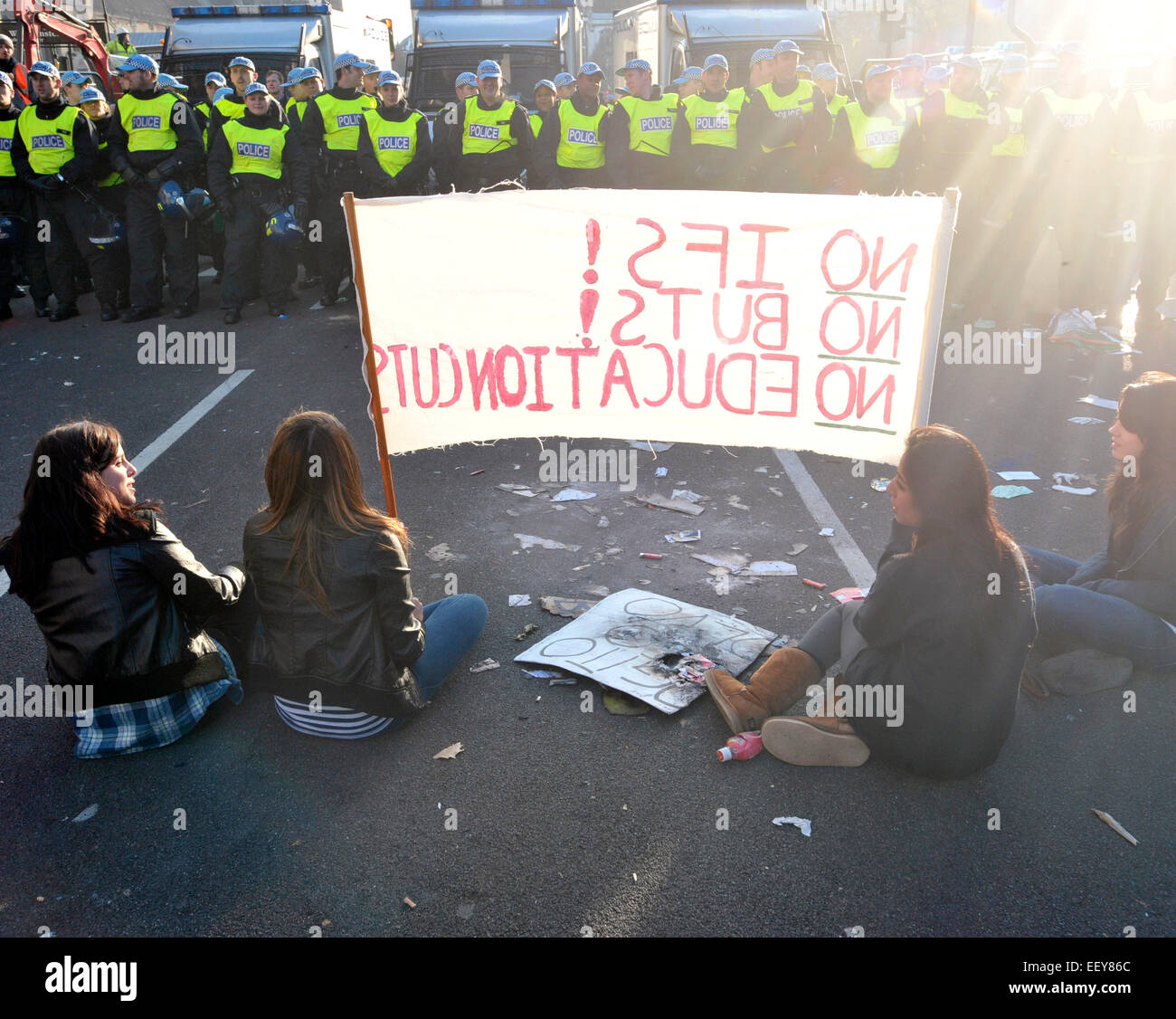 Student demos against govt cuts and top up fees Trafalgar Square and