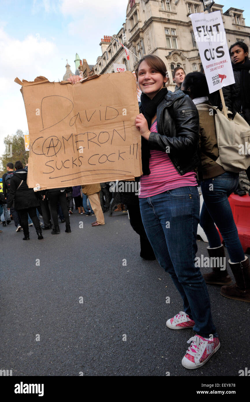 Student demos against govt cuts and top up fees Trafalgar Square and