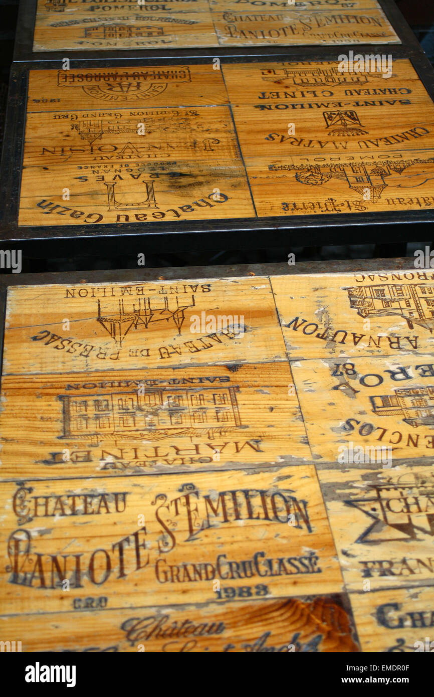 Wine box table Stock Photo Alamy