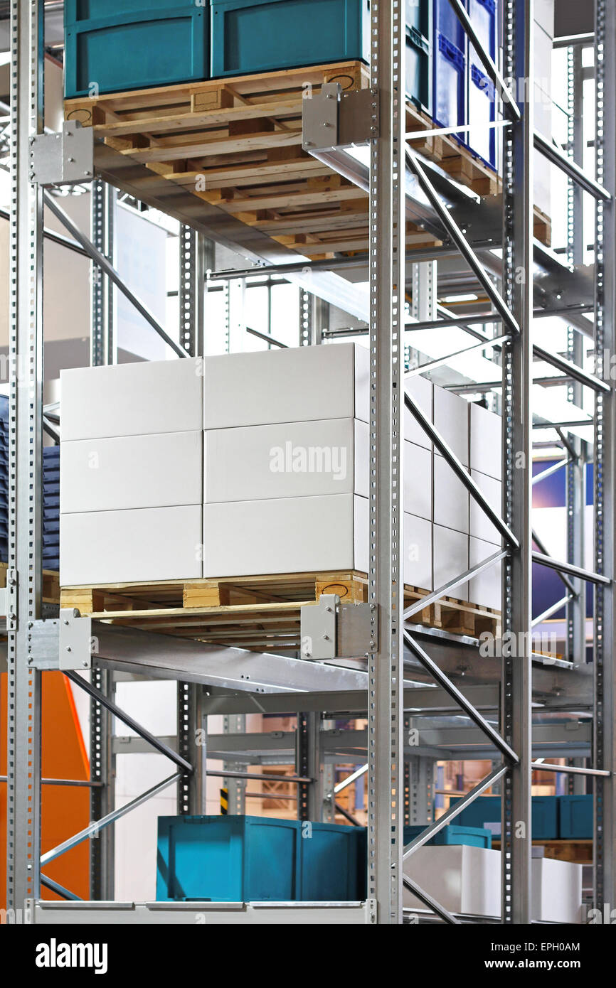 Logistics storage warehouse racking hires stock photography and images